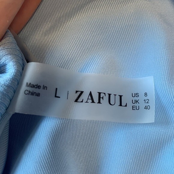 NWOT Zaful | Light Blue Barely There Low Waisted Bikini Swim Bottom L (8) - Picture 6 of 8